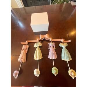 Vintage Shappy Chic Victorian Dress Wall hook 20 Inches Metal and resin